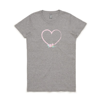 Pink Heart, Regular Fit, Crew Neck T shirt. 180gsm Thumbnail